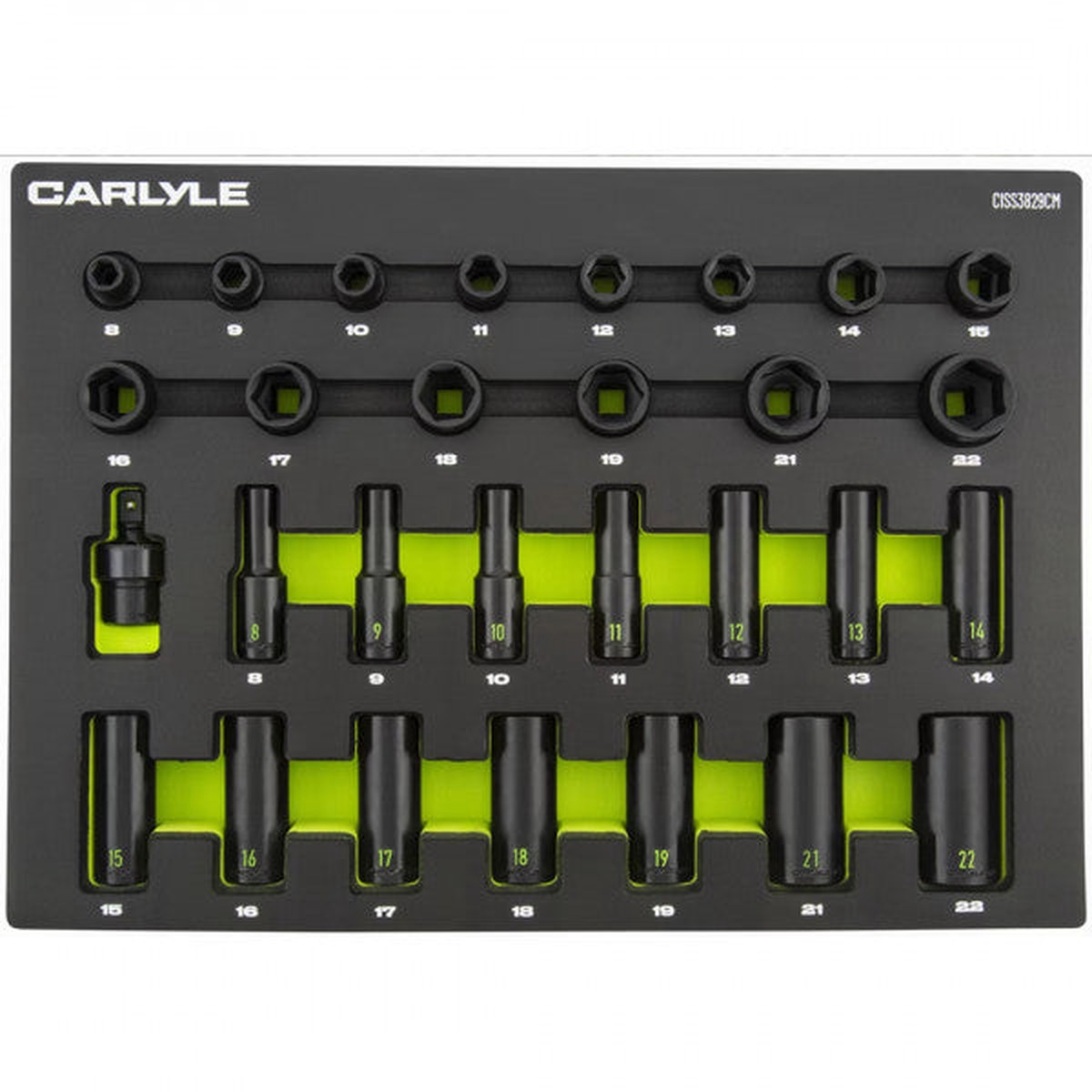 29pc 3/8 Drive 6 point impact socket set 8 to 22mm - CISS3829CM