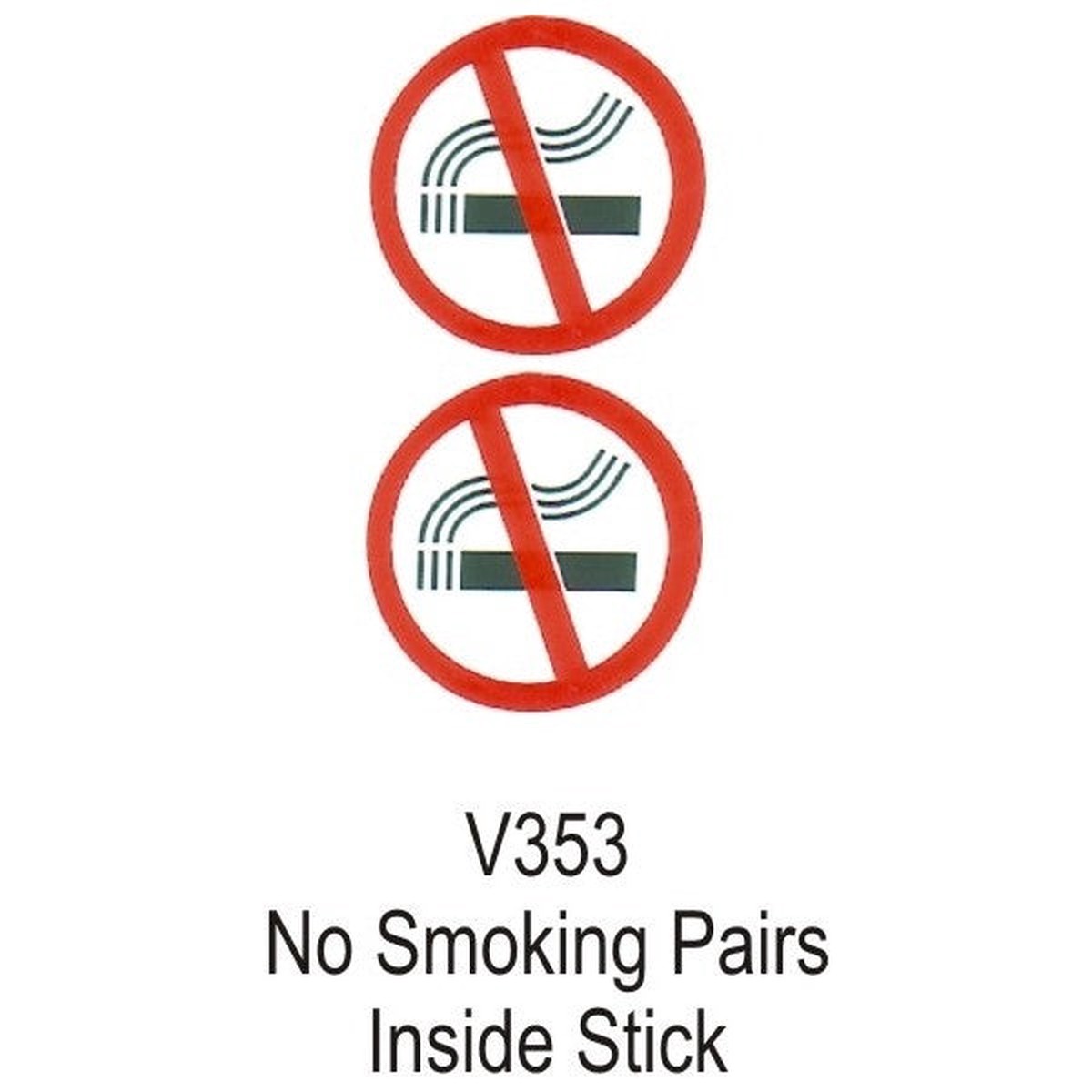 Castle Promotions Indoor Vinyl Sticker - No Smoking Circle Pair - V353
