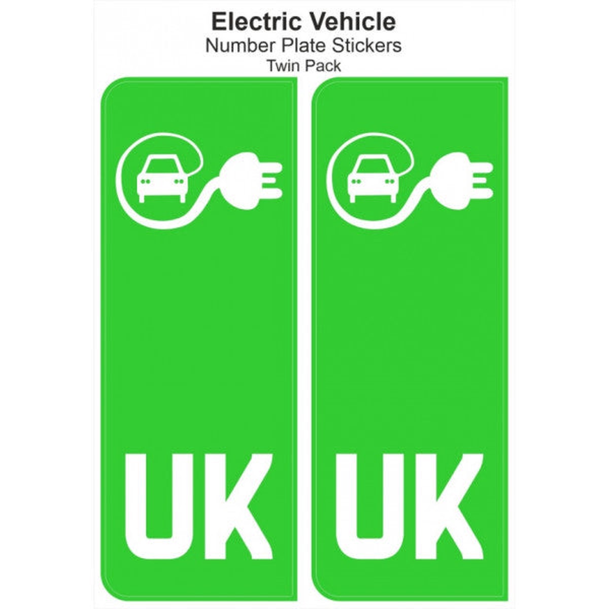 Castle Promotions UK E.V NO PLATE PAIR GREEN STICKERS - V641