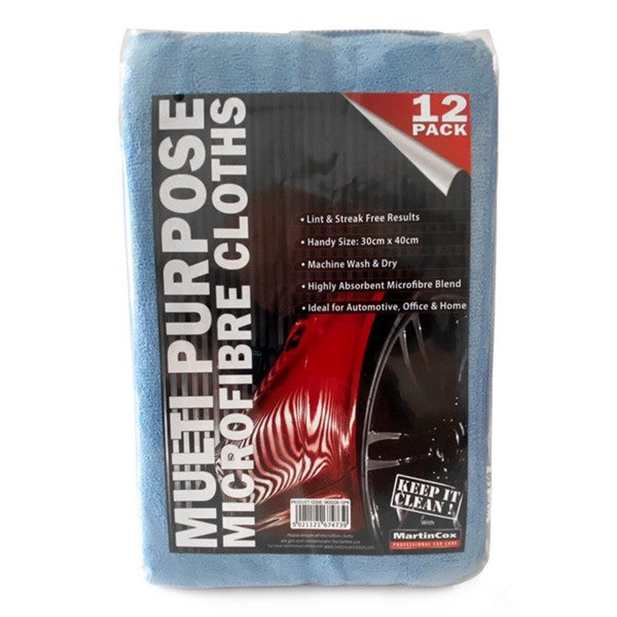 Martin Cox Multi Purpose Microfibre Cloths - 12 Pack - MOGG8-12PK