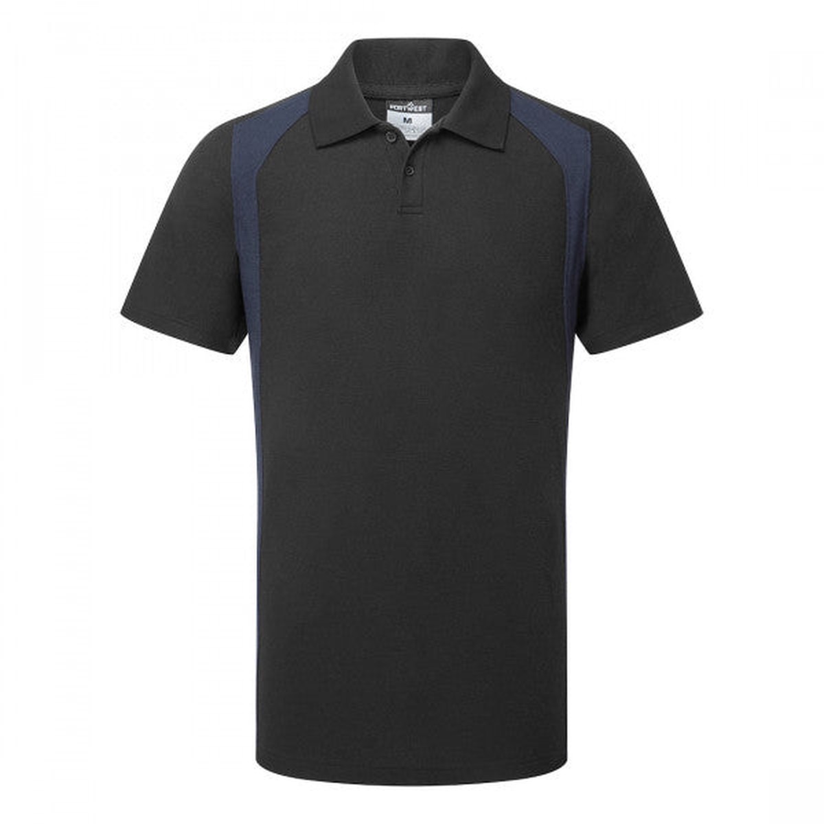 Portwest CD812 - WX2 Eco Polo Shirt S/S Black/Navy - CD812BNRXXXL