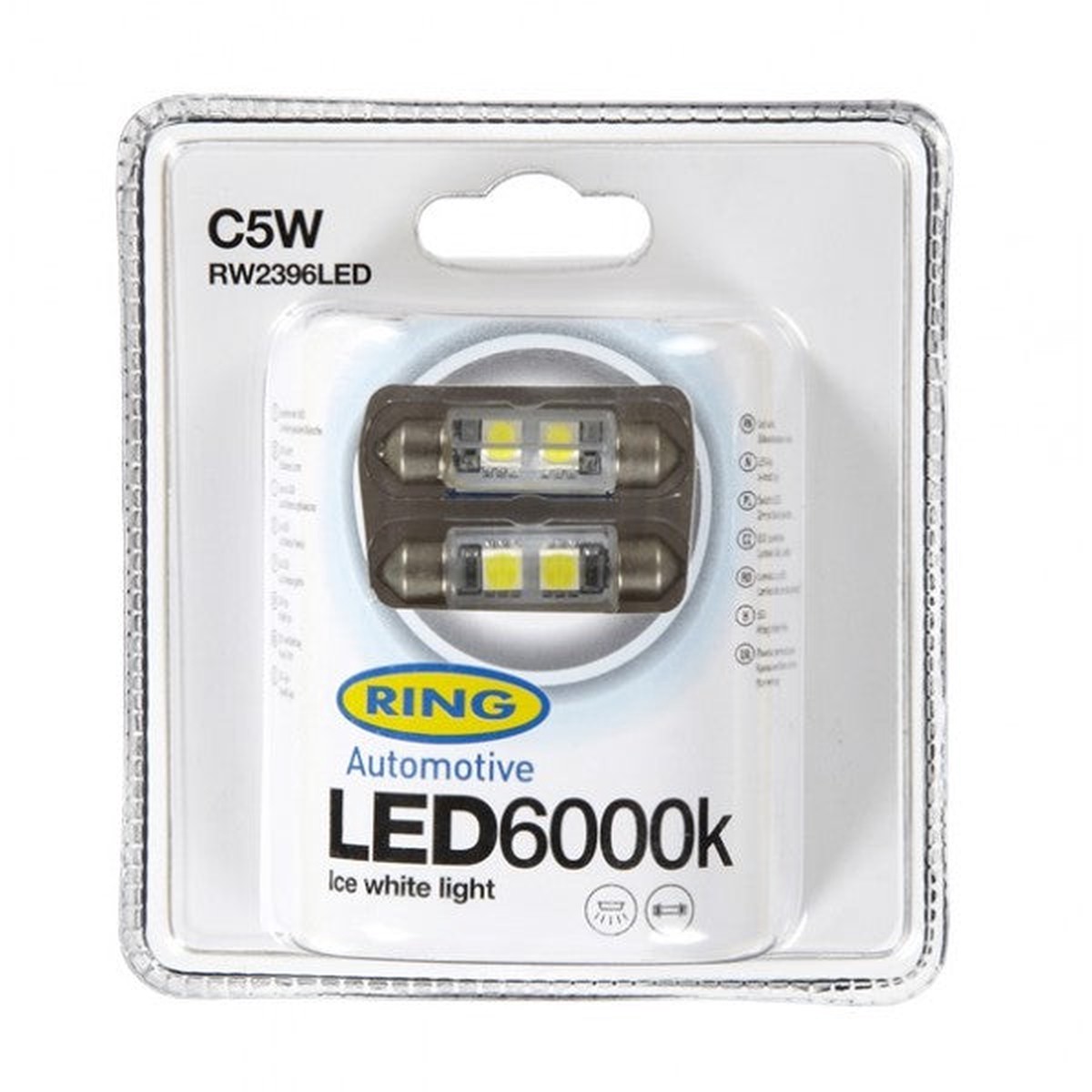 Ring LED Bulb - 12V C5W 6000K-LED - White - RW2396LED