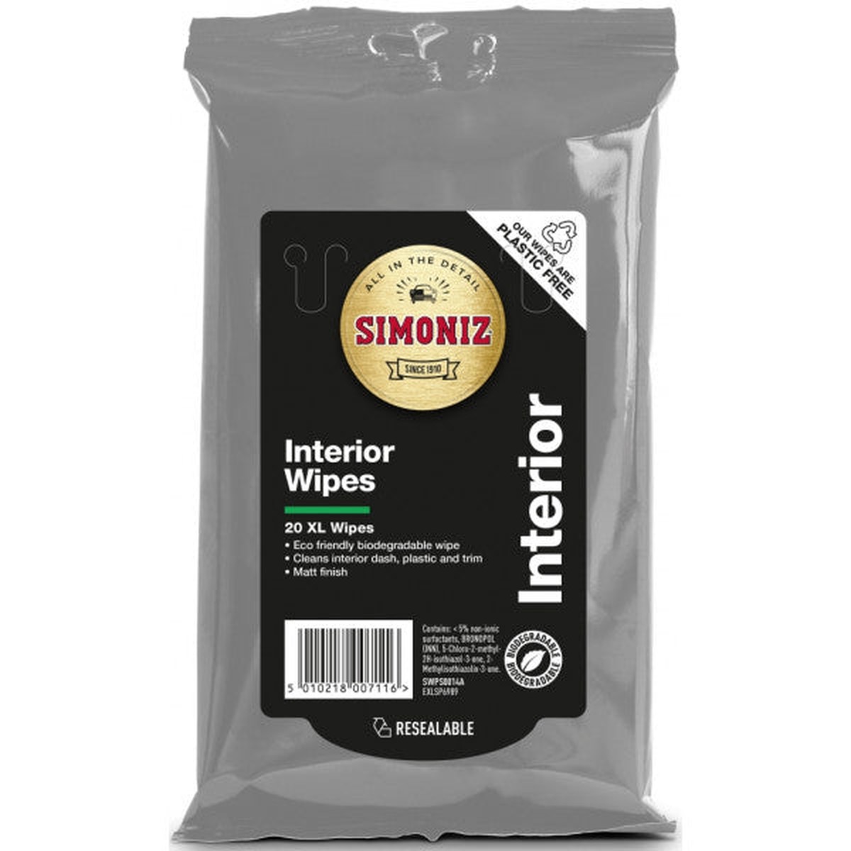 Simoniz Interior Wipes XL - Pack Of 20 - SWPS0014A