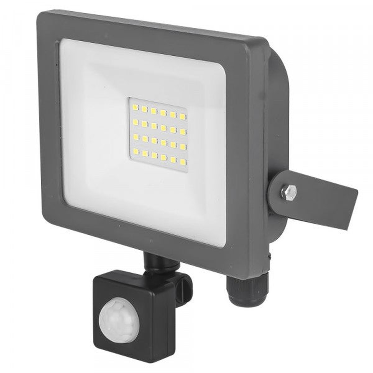 Status Slim Line LED Flood Light with PIR - Grey - 20W - S20WSFLGPIR1PKB6