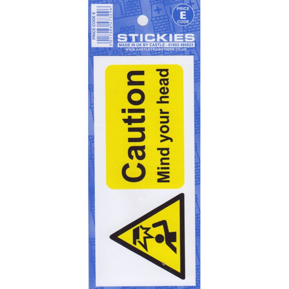Castle Promotions CAUTION MIND YOUR HEAD STICKER - V655