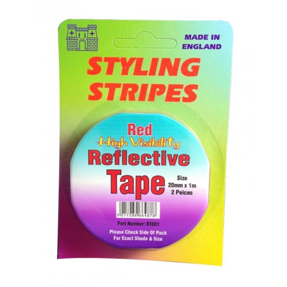 Castle Promotions Hi Vis Reflective Tape - Red - RTR