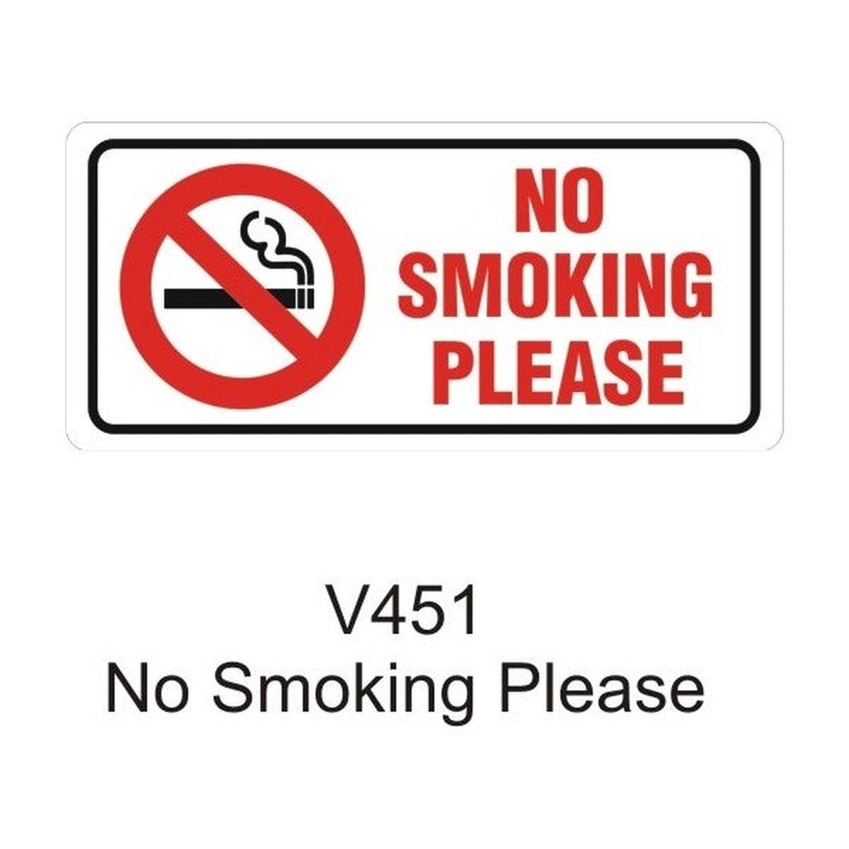 Castle Promotions Outdoor Vinyl Sticker - White - No Smoking Please - V451