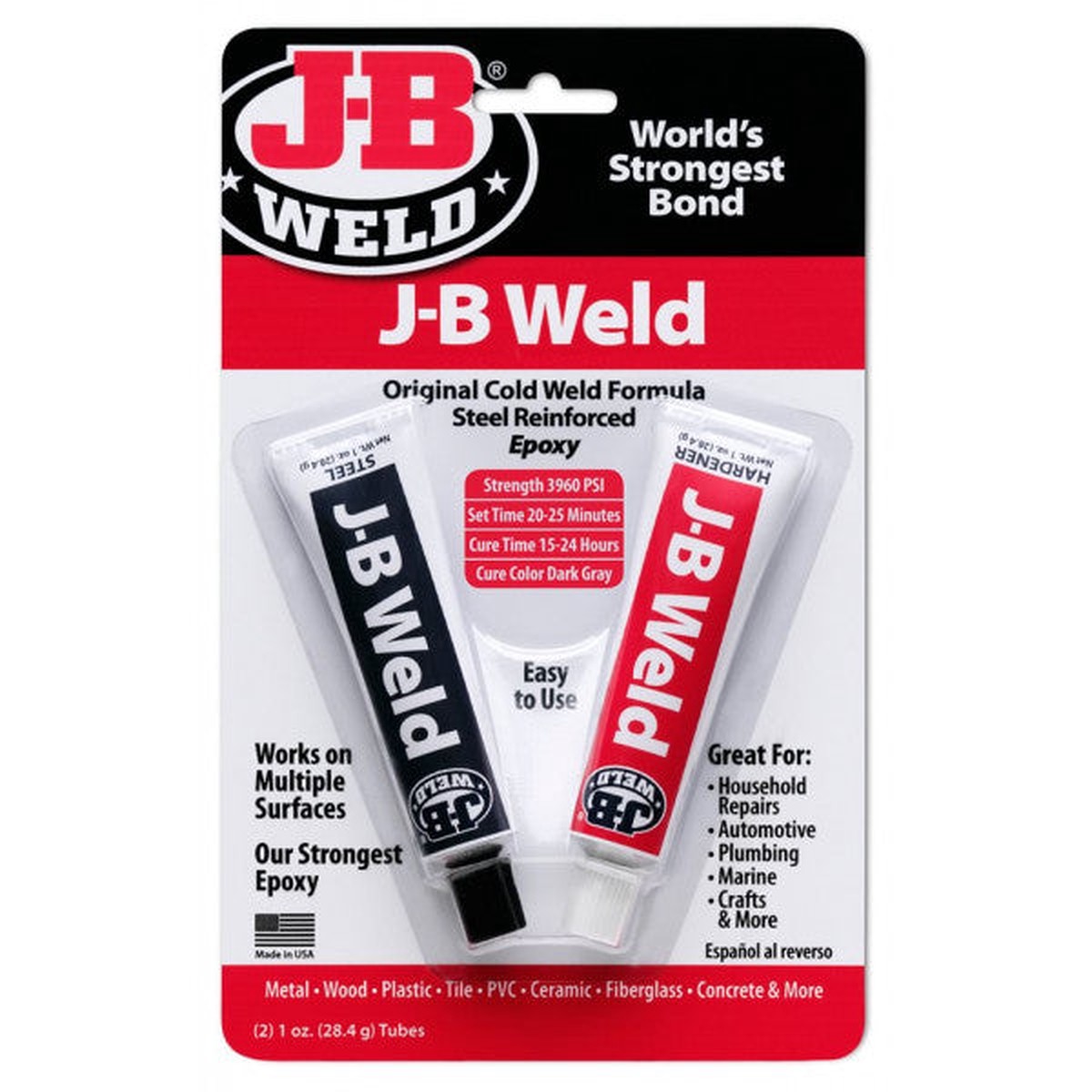 J-B Weld Original 2 Part Epoxy Blister Pack - 8265-S