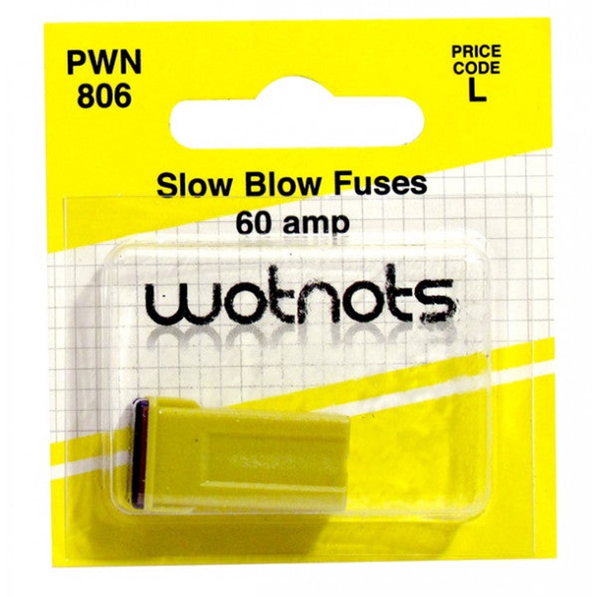 Wot-nots Fuse - J Type Slow Blow - Yellow - 60A - PWN806