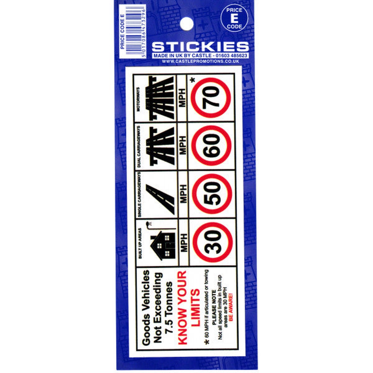 Castle Promotions Vehicle speed limit sign - V611
