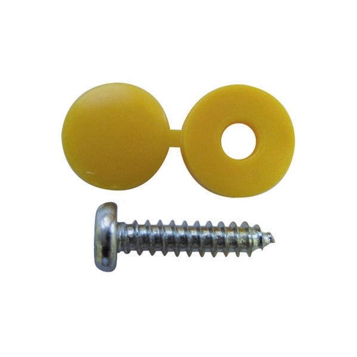 Wot-nots Number Plate Cap & Screw - Yellow - PWN099