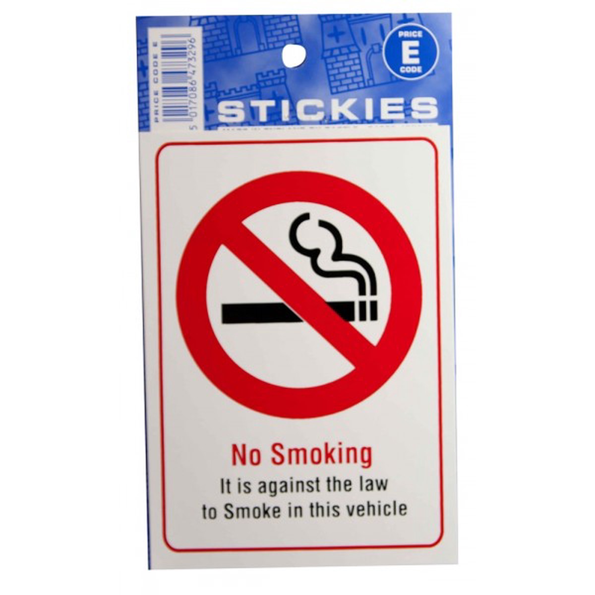 Castle Promotions Outdoor Vinyl Sticker - No Smoking In This Vehicle - V450