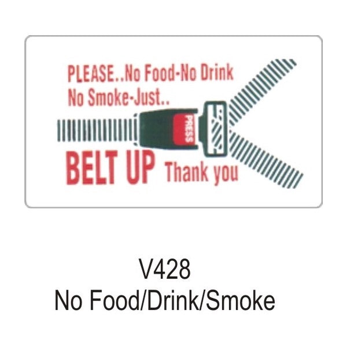 Castle Promotions Outdoor Vinyl Sticker - White - No Food/Drink/Smoking - V428