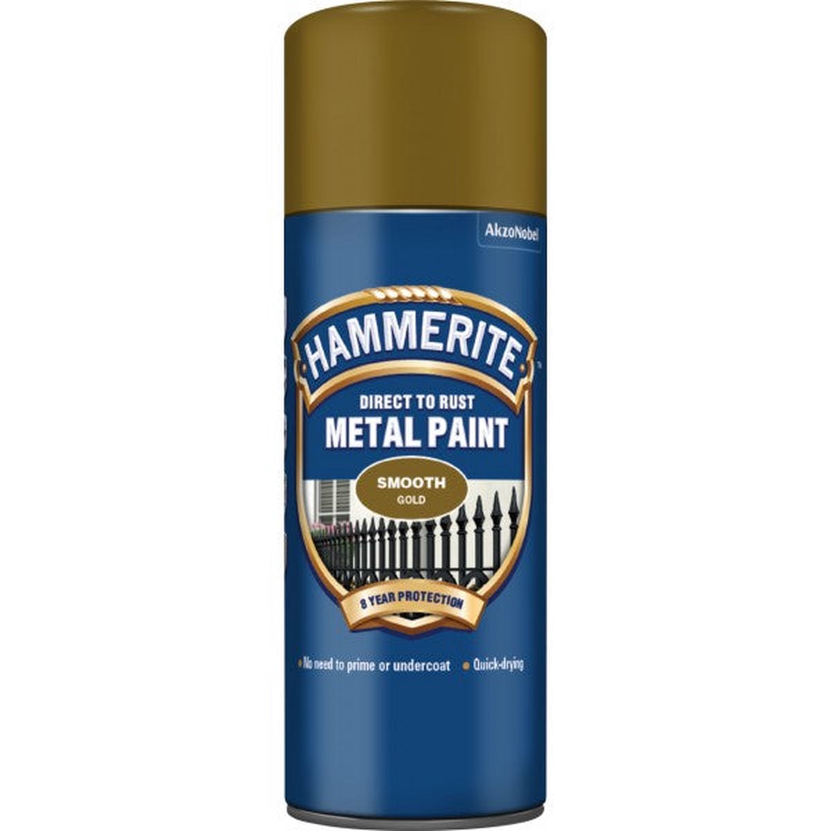 Hammerite Direct To Rust Metal Paint - Smooth Gold - 400ml - 5092831