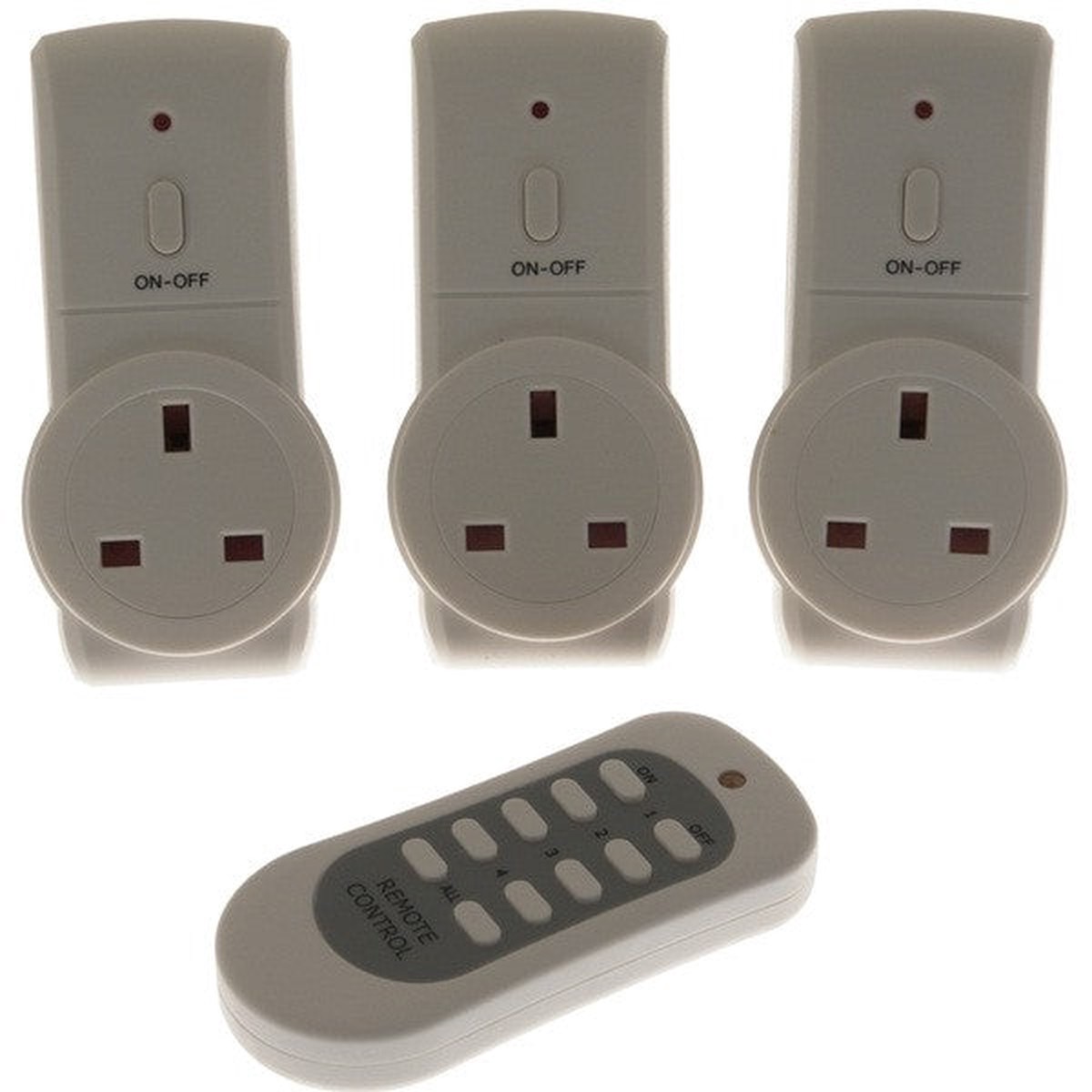 Status Remote Control Sockets - White - Set of 3 - SREMSOC3PK3