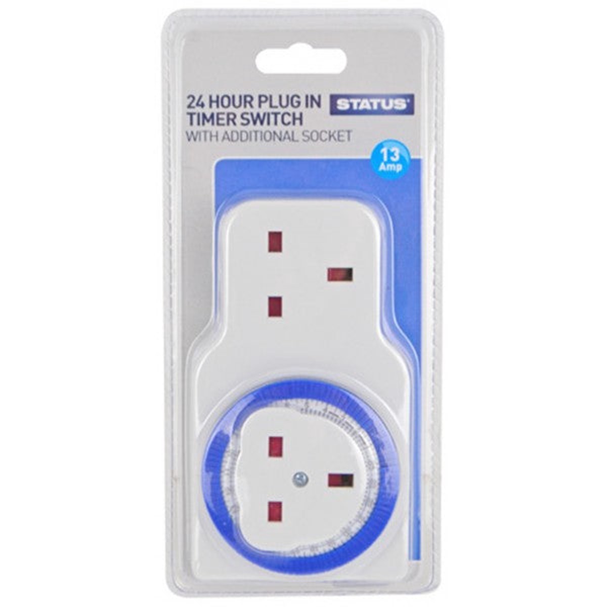 Status 24 Hour Mechanical Timer Switch with Additional Socket - S24HRSQT1WS1PK4