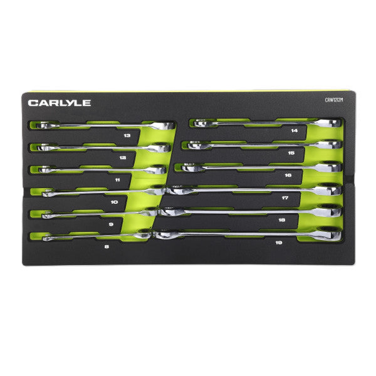 12 PC Metric 12 PT 180P Ratcheting Combination Wrench Set - CRW1212M