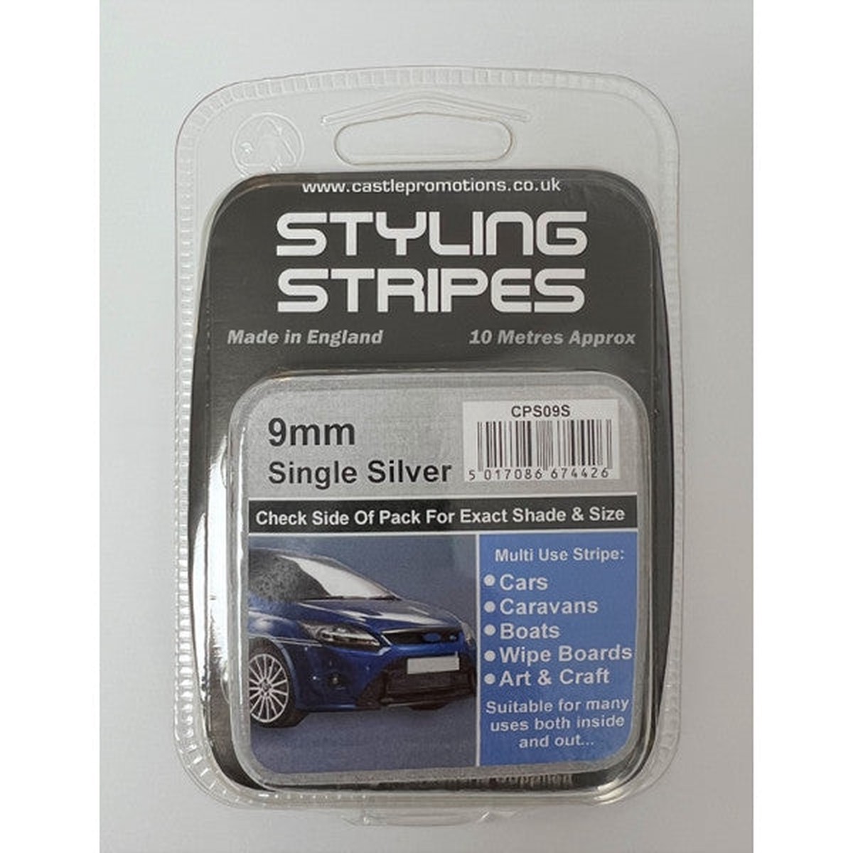 Castle Promotions SILVER 9MM STYLING STRIPE - CPS09S