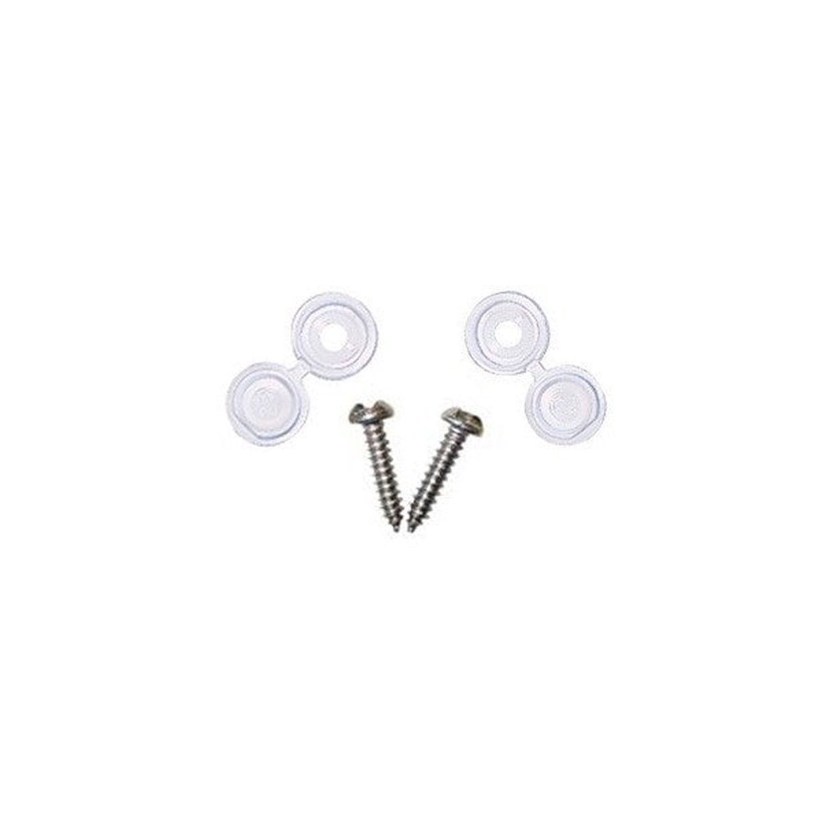Wot-nots Number Plate Screws & Caps - White - No.8 x 3/4in. - Pack Of 2 - PWN643