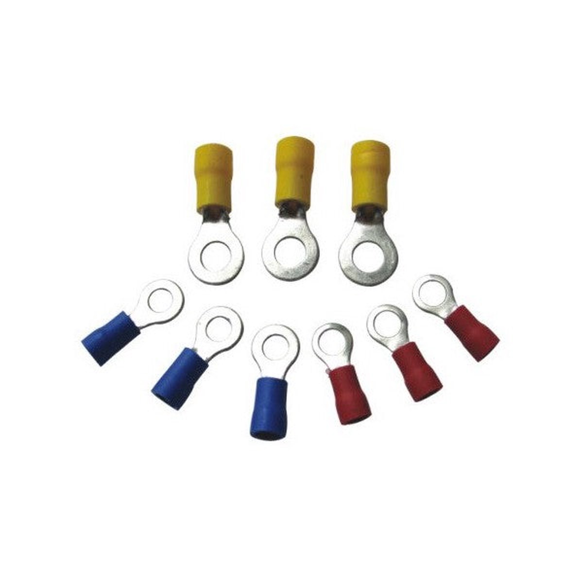 Wot-nots Wiring Connectors - Yellow - Ring - 8mm - Pack of 25 - PWN792
