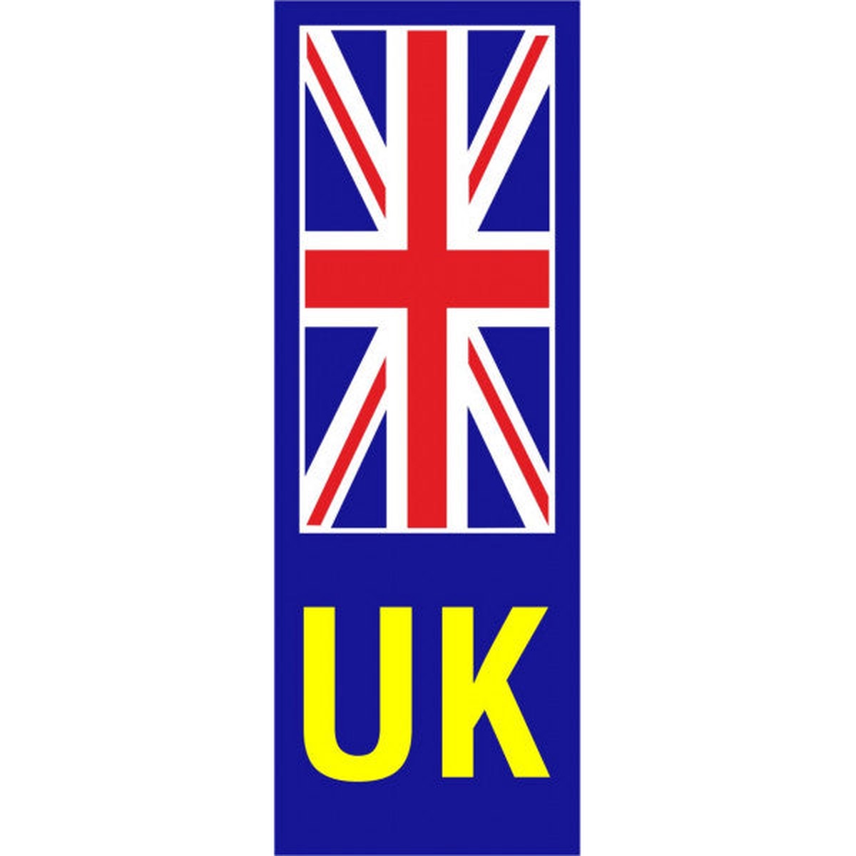 Castle Promotions UK UNION JACK NO PLATE YELLOW STICKER - V643