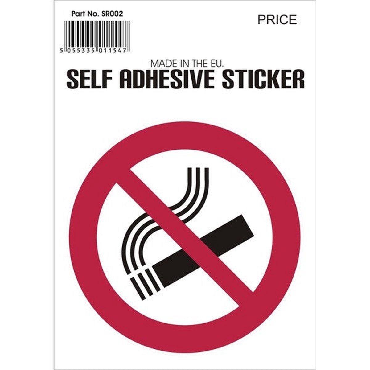Castle Promotions Outdoor Vinyl Sticker - No Smoking Circle - V37