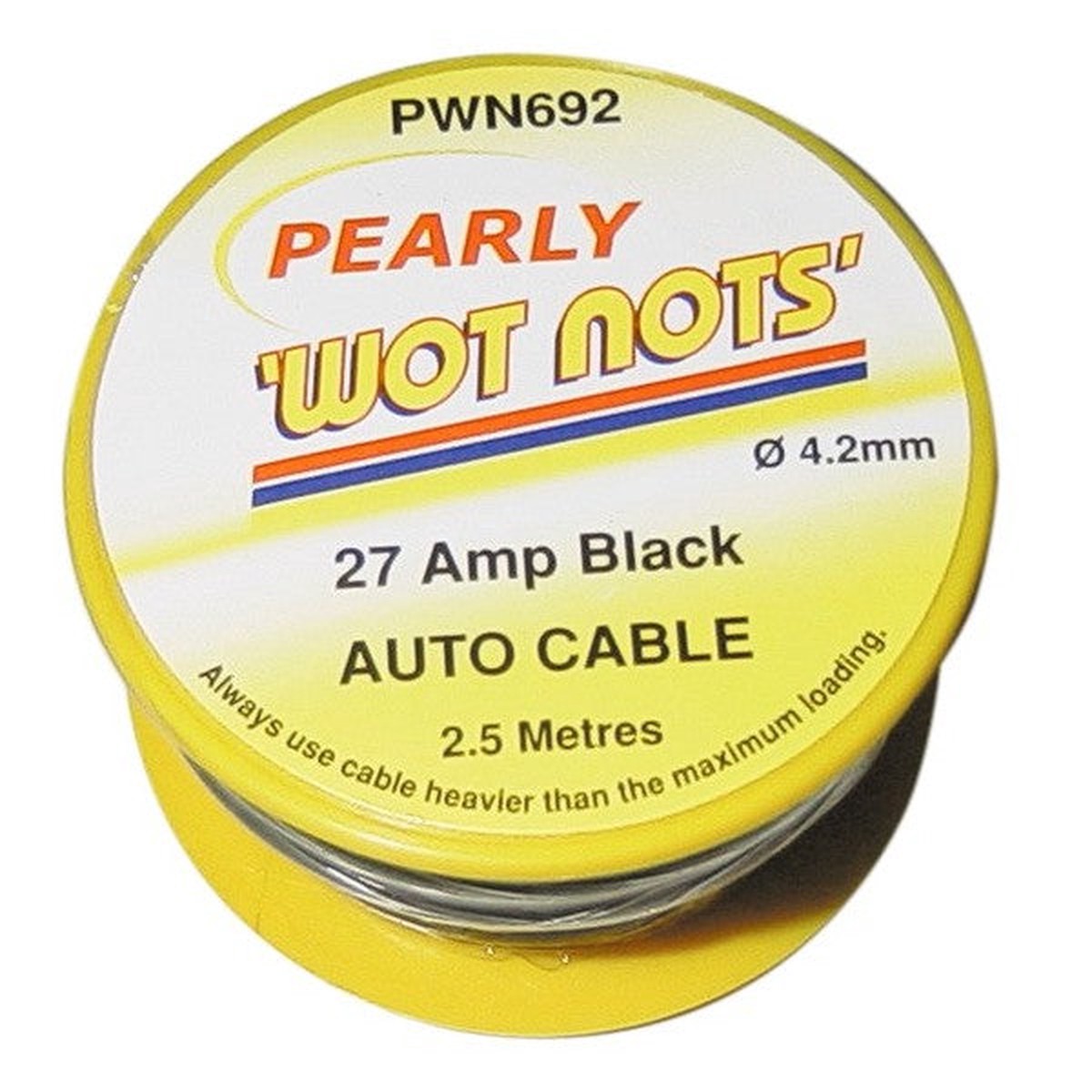 Wot-nots 1 Core Cable - Black - 2.5m - 27A - PWN692