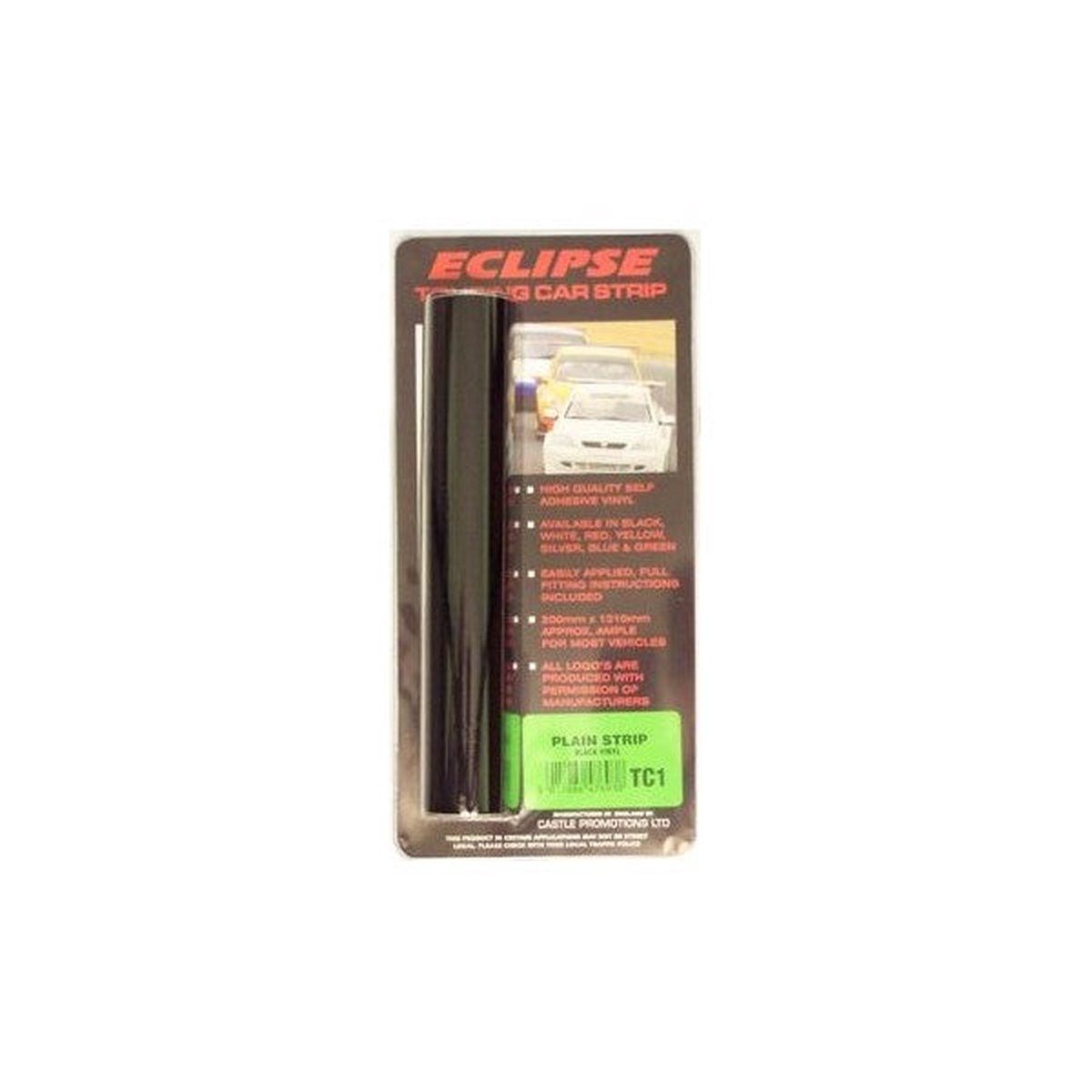Castle Promotions Eclipse Touring Car Sun Strip - Black - TC1