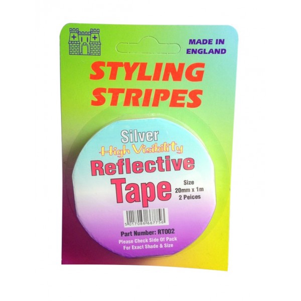 Castle Promotions Hi Vis Reflective Tape - Silver - RTS