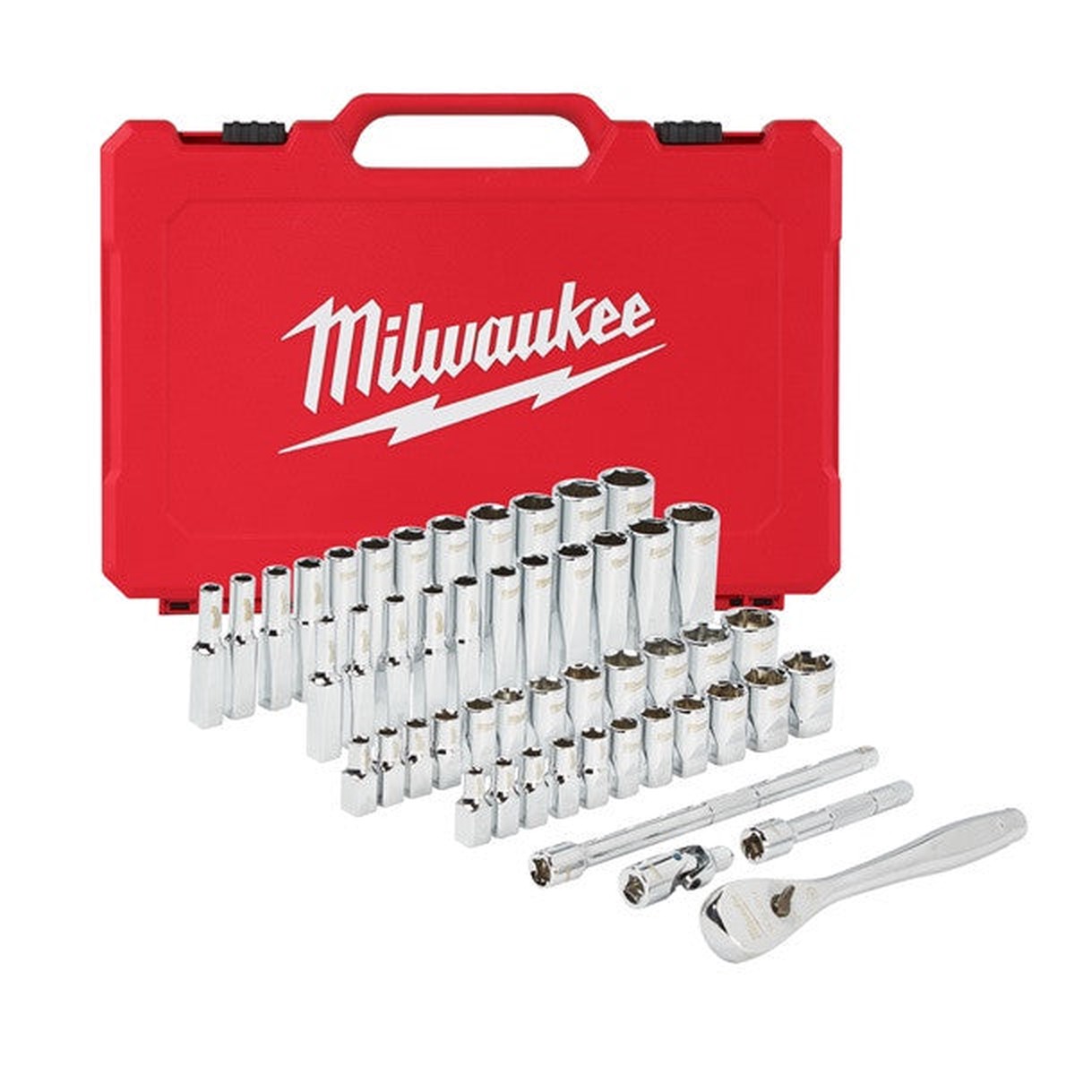 Milwaukee Metric & Imperial 1/4in. ratchet + socket set (50pc) - 4932464944
