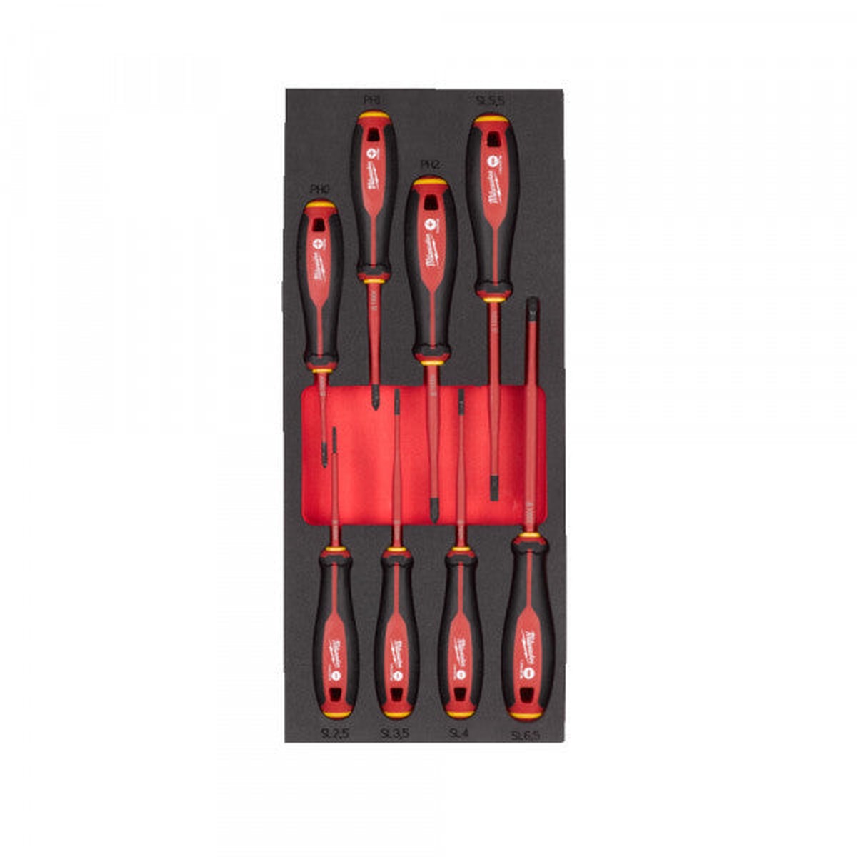 Milwaukee VDE Tri-Lobe screwdriver set foam insert -8pc - 4932493249