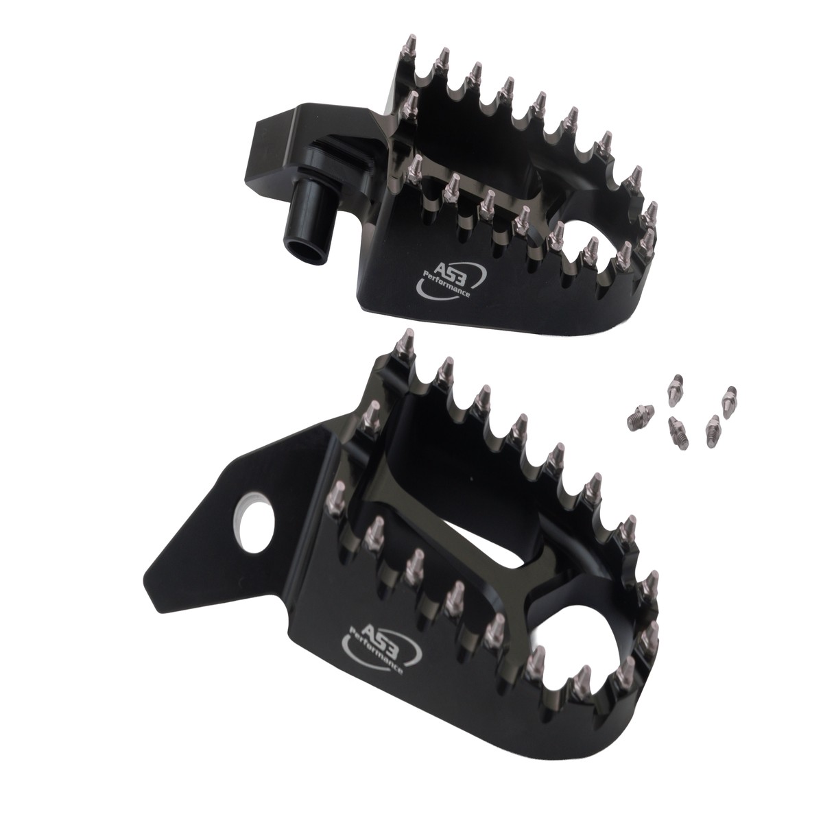 DUCATI DESMO 450 MX 2025-2026 AS3 RACING SERIES WIDE FOOT PEGS BLACK