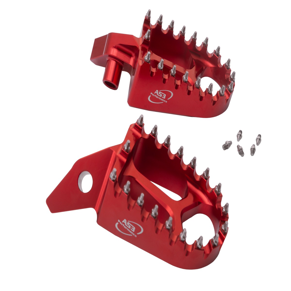 DUCATI DESMO 450 MX 2025-2026 AS3 RACING SERIES WIDE FOOT PEGS RED