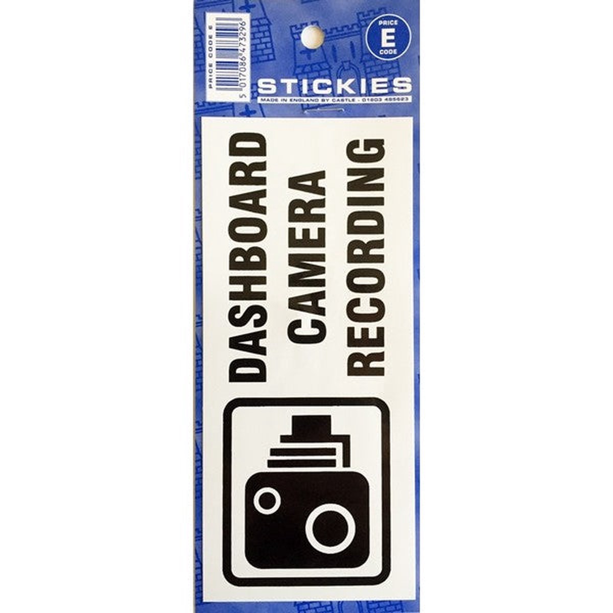Outdoor Vinyl Sticker - Blue - Dashboard Camera Recording - V590