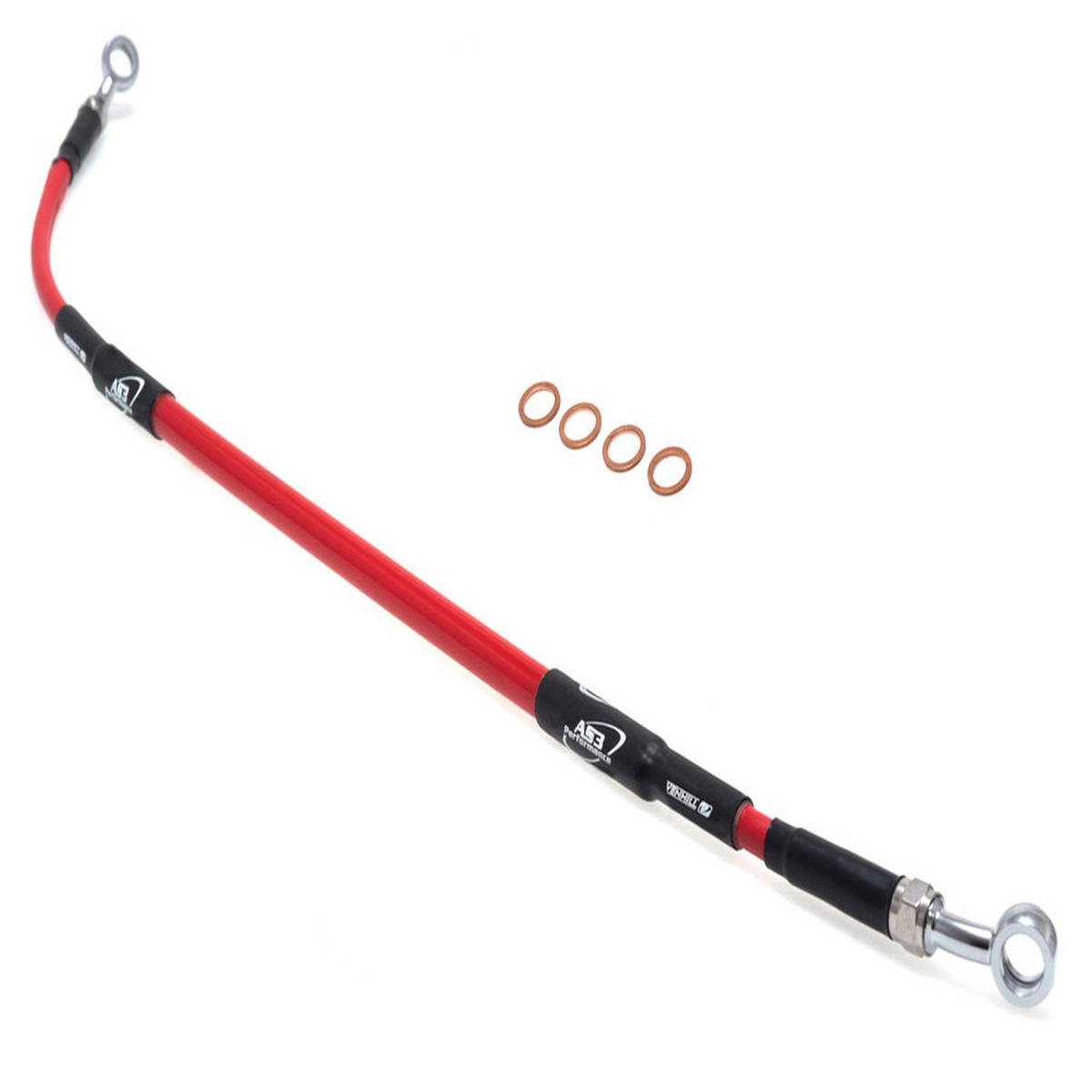 BETA 125 200 250 300 350 390 430 450 480 RR X-PRO RACE RX 2025-2026 AS3 VENHILL BRAIDED REAR BRAKE LINE HOSE RED