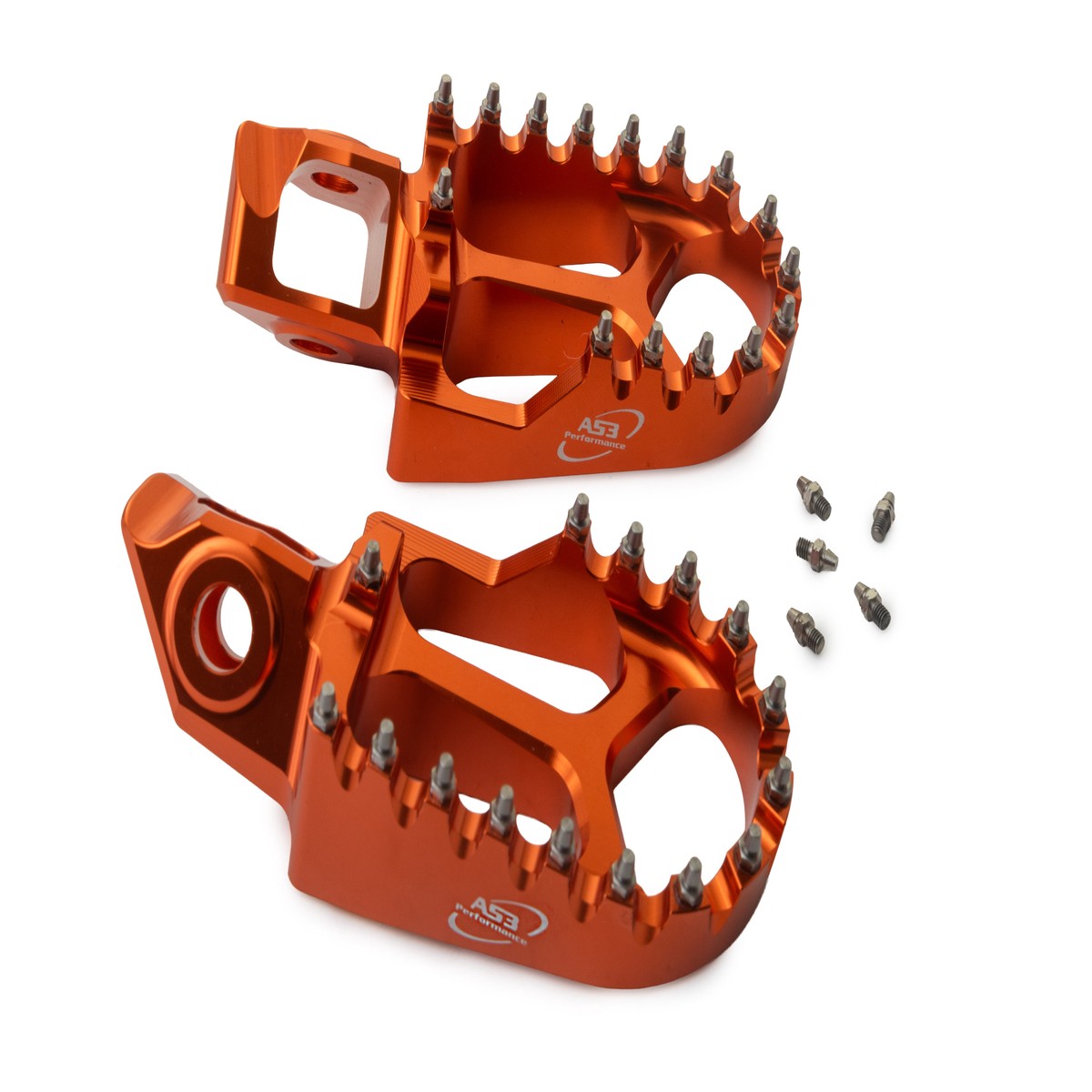 KTM 85 SX 2025-2027 AS3 RACING SERIES WIDE FOOT PEGS ORANGE