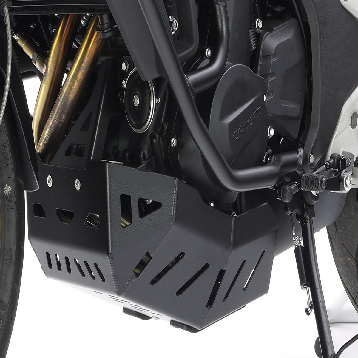 CF MOTO 700 MT 2024 AS3 ALUMINIUM SKID PLATE SUMP BASH GUARD BLACK