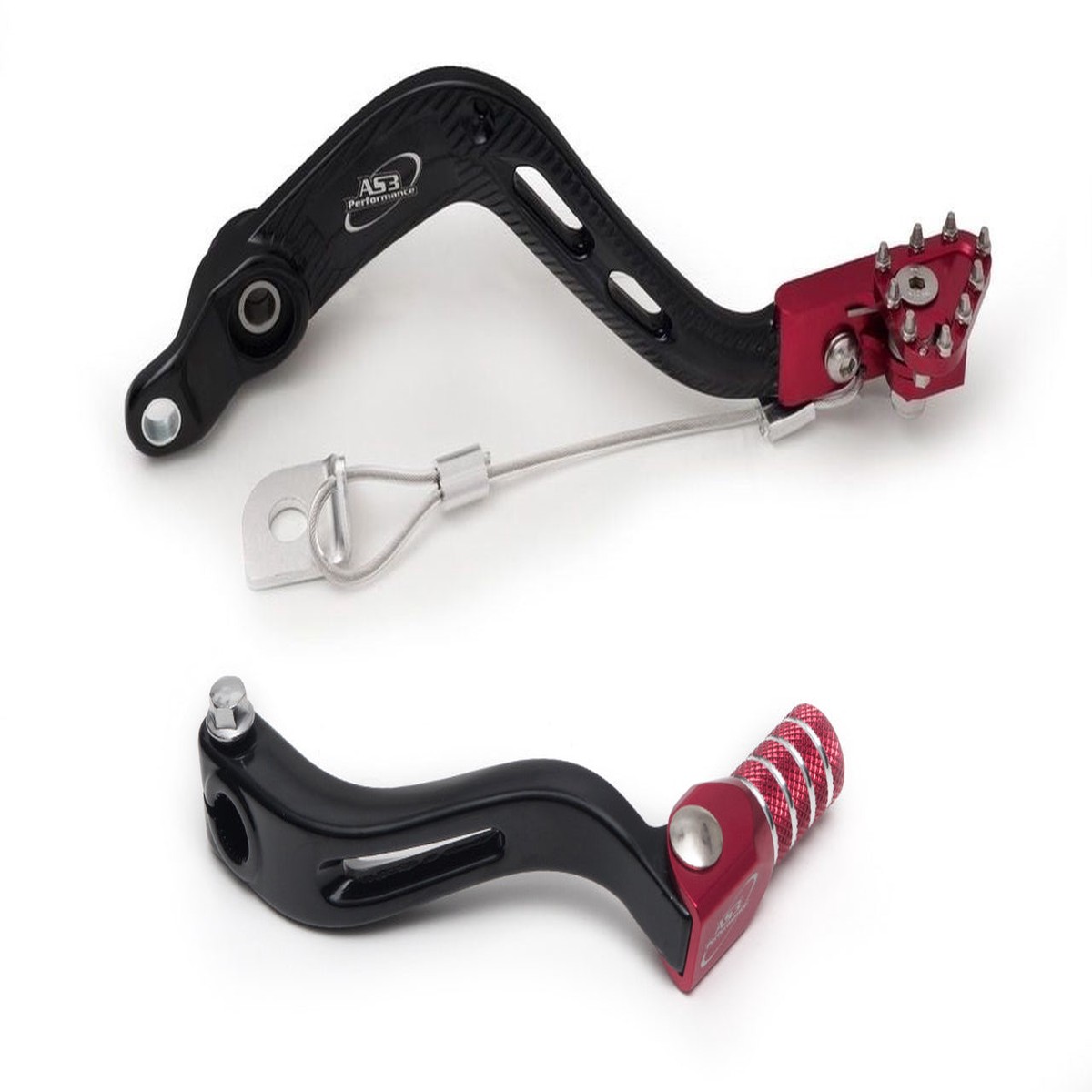 BETA 125 RR 4T ENDURO 2017-2020 125 RR 4T MOTARD 2013-2020 AS3 FORGED GEAR LEVER & REAR BRAKE PEDAL COMBO SET RED