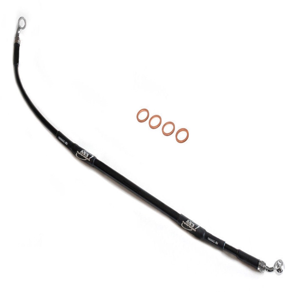 YAMAHA YZ 85 LW 2019-2021 AS3 VENHILL BRAIDED REAR BRAKE LINE HOSE BLACK