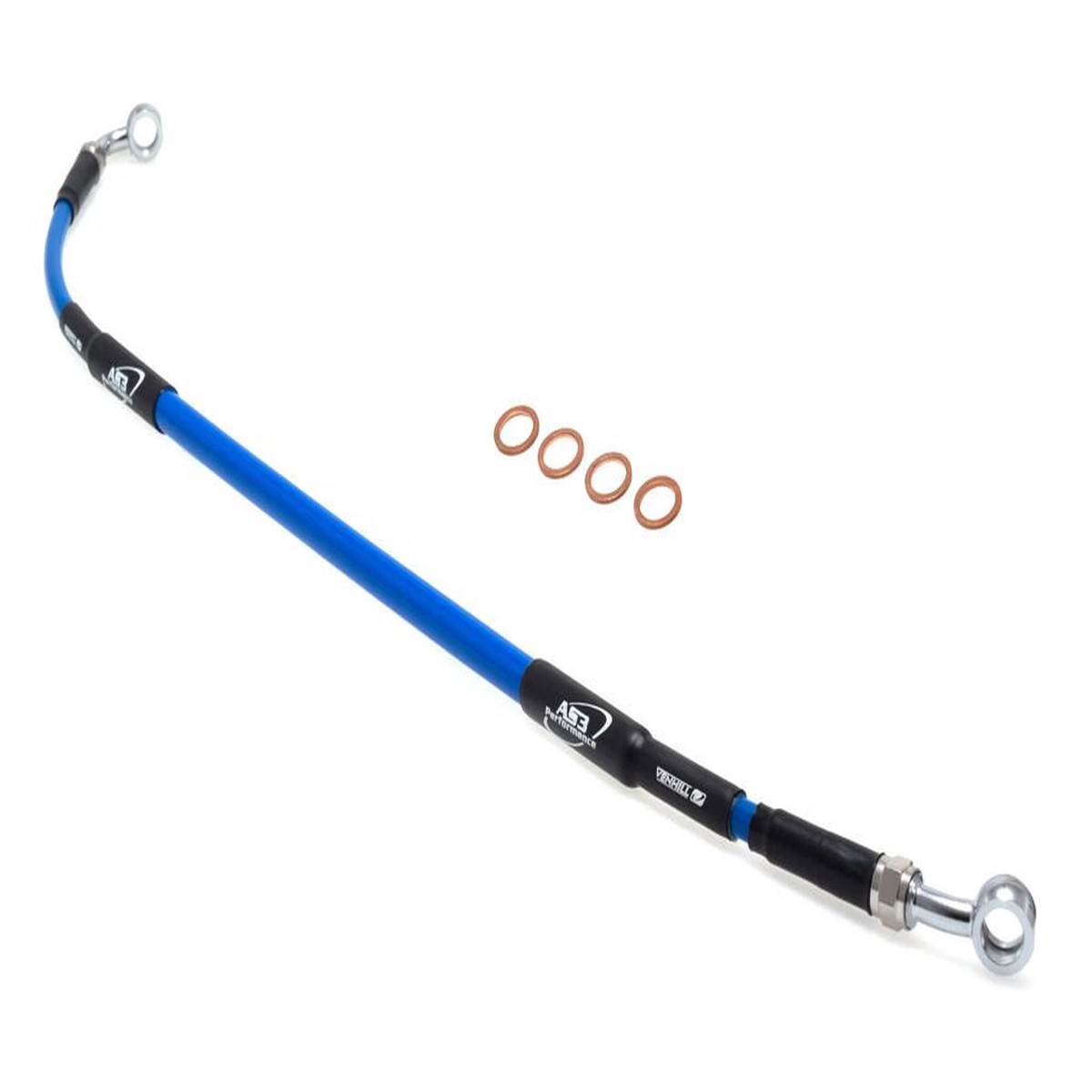 YAMAHA YZ 85 LW 2019-2021 AS3 VENHILL BRAIDED REAR BRAKE LINE HOSE BLUE