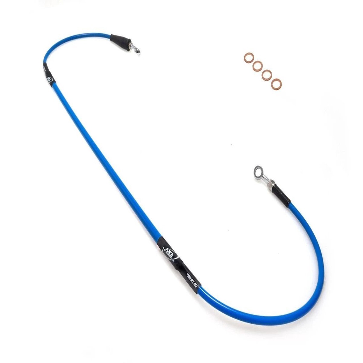YAMAHA YZ 85 LW 2019-2027 AS3 VENHILL BRAIDED FRONT BRAKE LINE HOSE BLUE