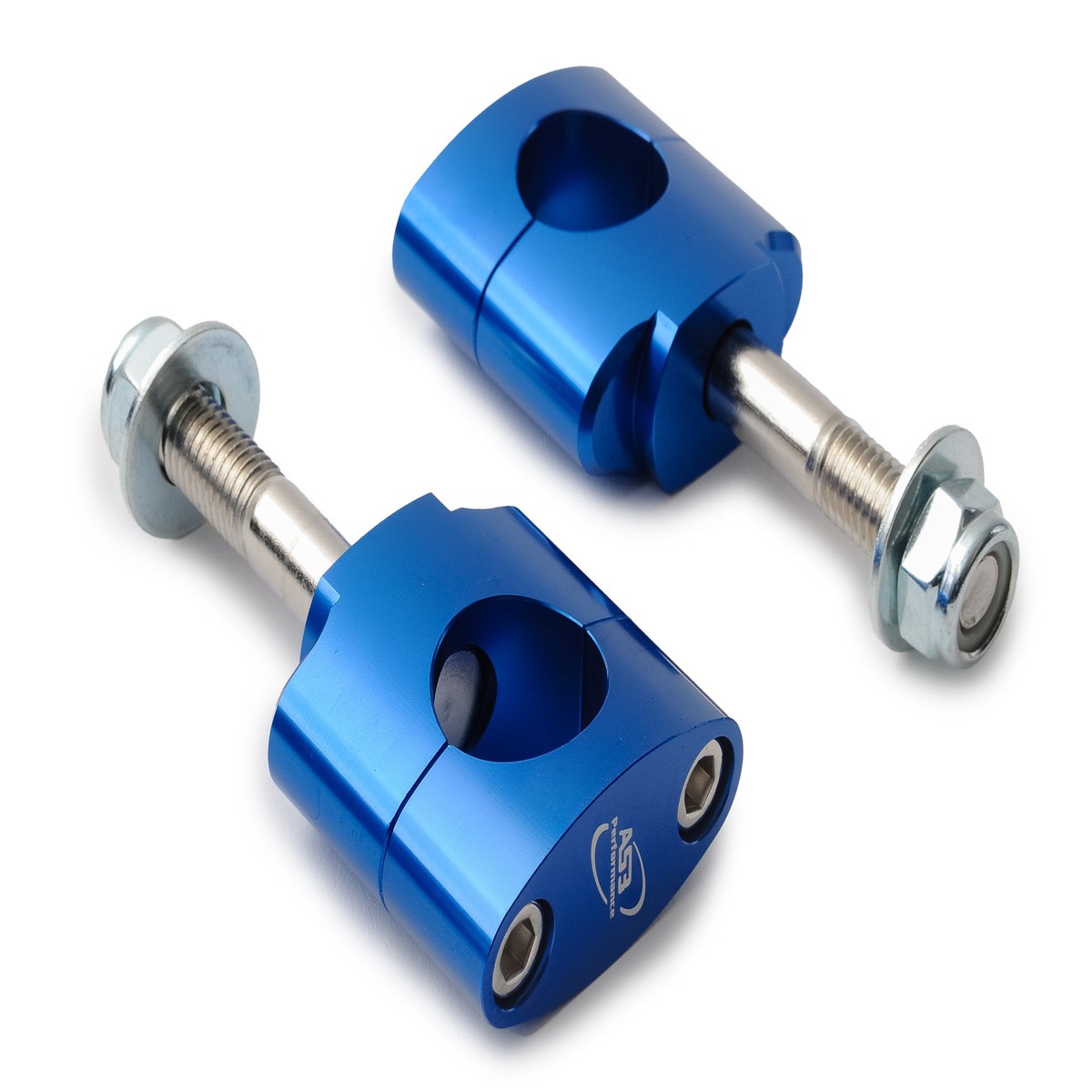 AS3 PERFORMANCE 22.2MM HANDLEBAR BAR MOUNTS CLAMPS (12MM BOLT) BLUE
