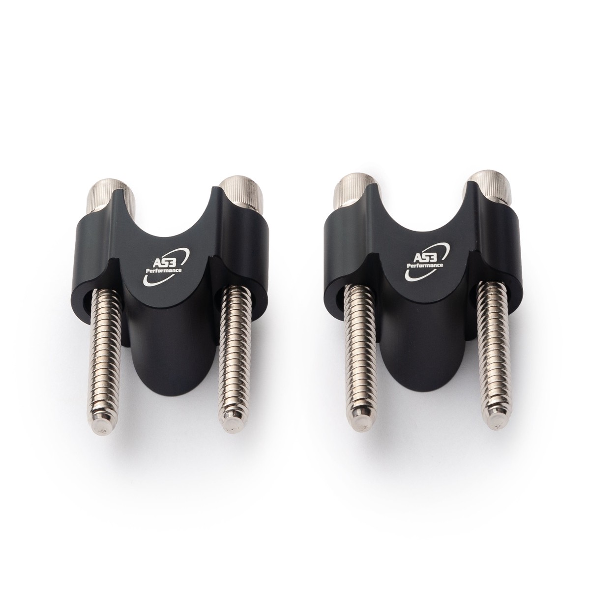 AS3 PERFORMANCE 22.2MM HANDLEBAR BAR RAISERS RISERS KIT +15mm BLACK
