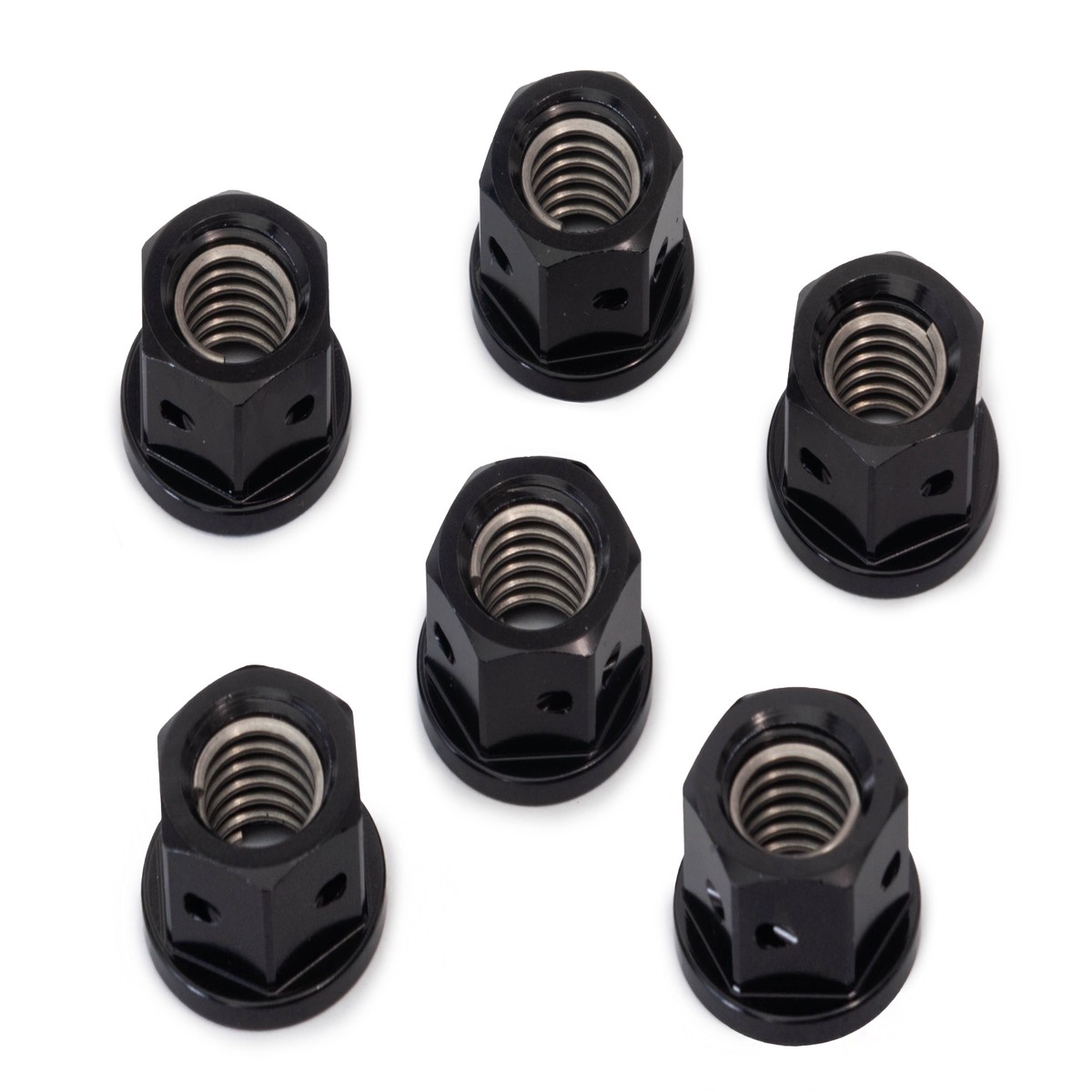 AS3 PERFORMANCE ALUMINIUM REAR SPROCKET NUTS M10 X 1.25 (PACK OF 6) BLACK