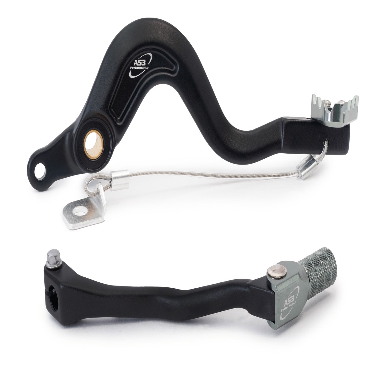 GAS GAS EC 125 200 250 300 1998-2011 AS3 FACTORY SERIES FORGED REAR BRAKE PEDAL and GEAR LEVER BLACK