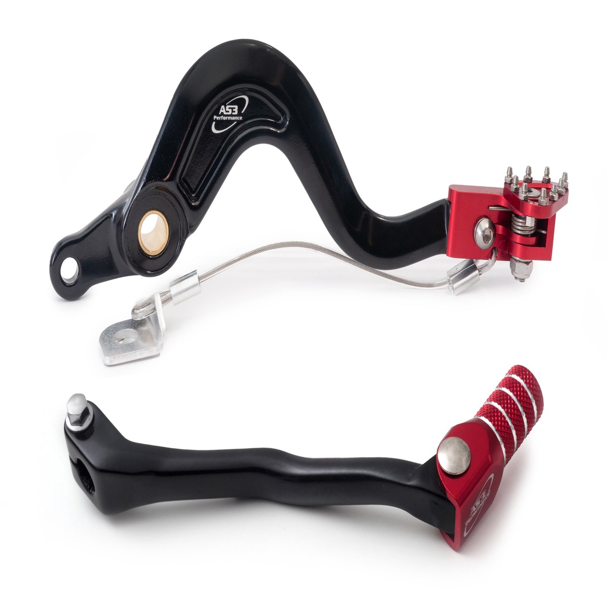 GAS GAS EC 125 200 250 300 1998-2011 AS3 FORGED GEAR LEVER & REAR BRAKE PEDAL COMBO RED