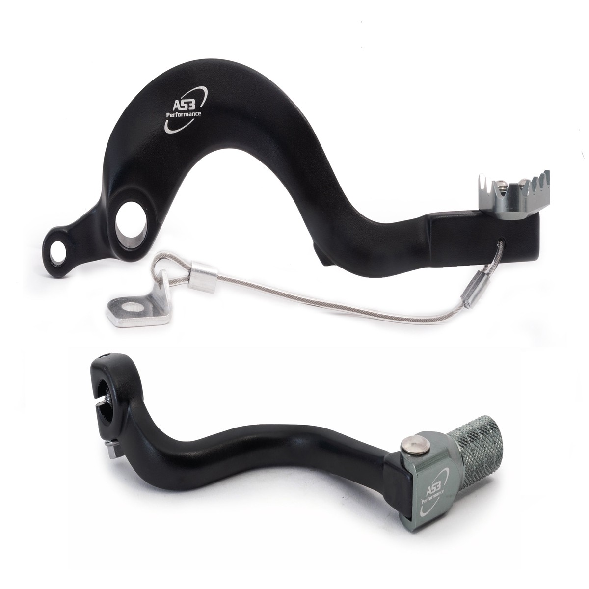 KAWASAKI KX 250 2005-2008 AS3 FACTORY SERIES FORGED REAR BRAKE PEDAL and GEAR LEVER BLACK