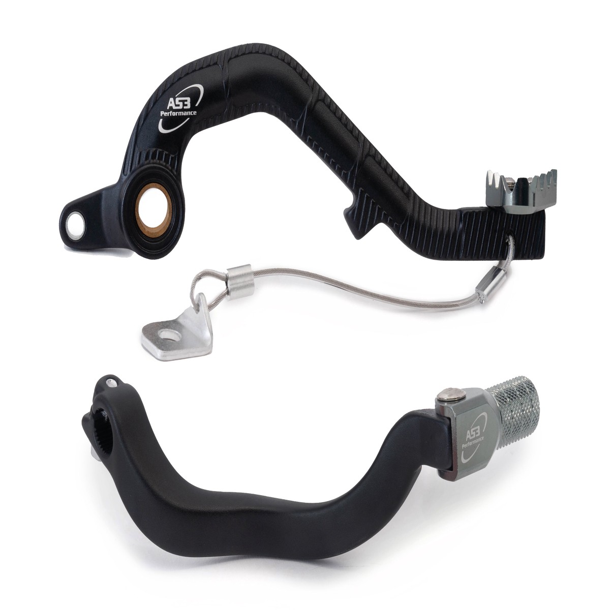 SUZUKI RM 125 2003-2008 AS3 FACTORY SERIES FORGED REAR BRAKE PEDAL and GEAR LEVER BLACK