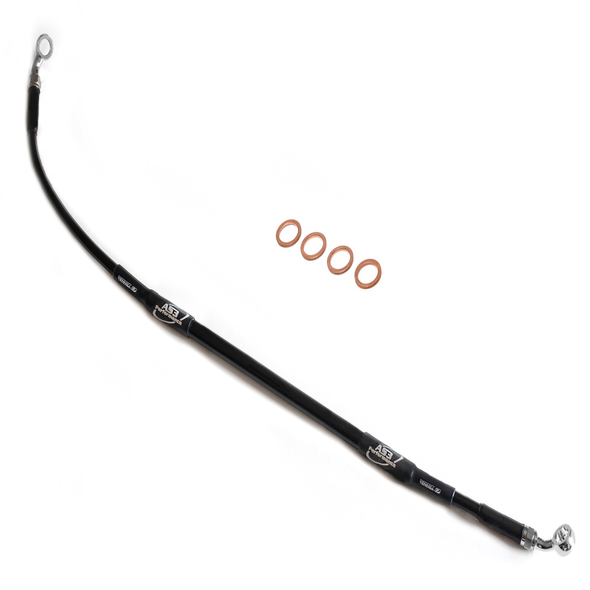 SUZUKI RMZ 250 2019-2024 RMZ 450 2018-2024 AS3 VENHILL BRAIDED REAR BRAKE LINE HOSE BLACK