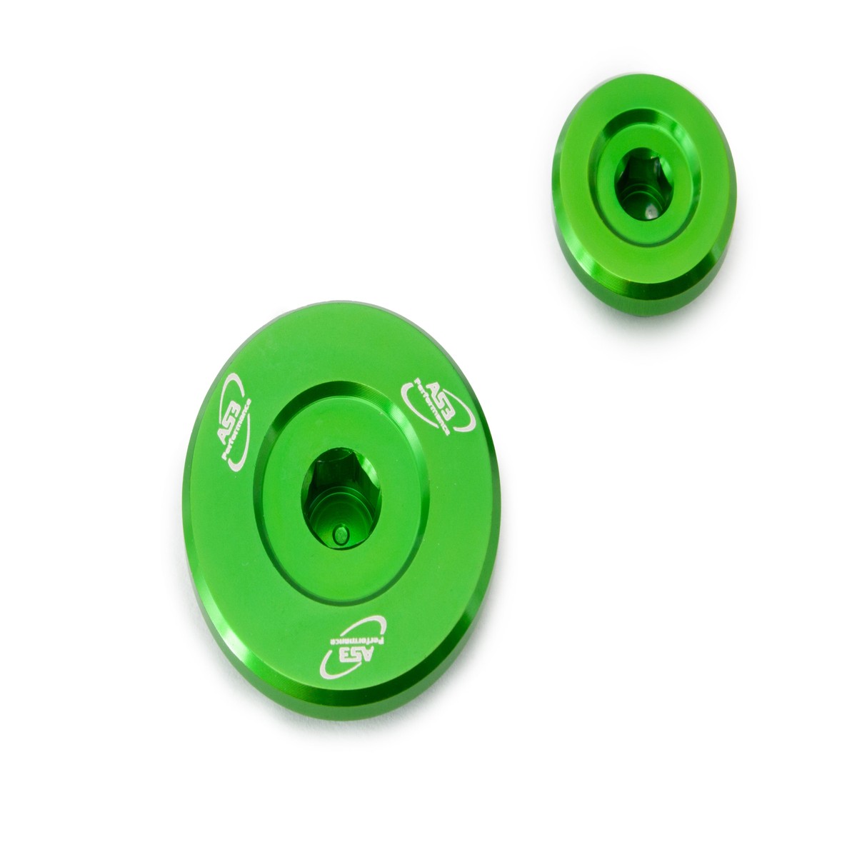 AS3 ALUMINIUM ENGINE GREEN PLUG KIT KAWASAKI KLX 125 2010-2015 KLX 150 S 2009-2013